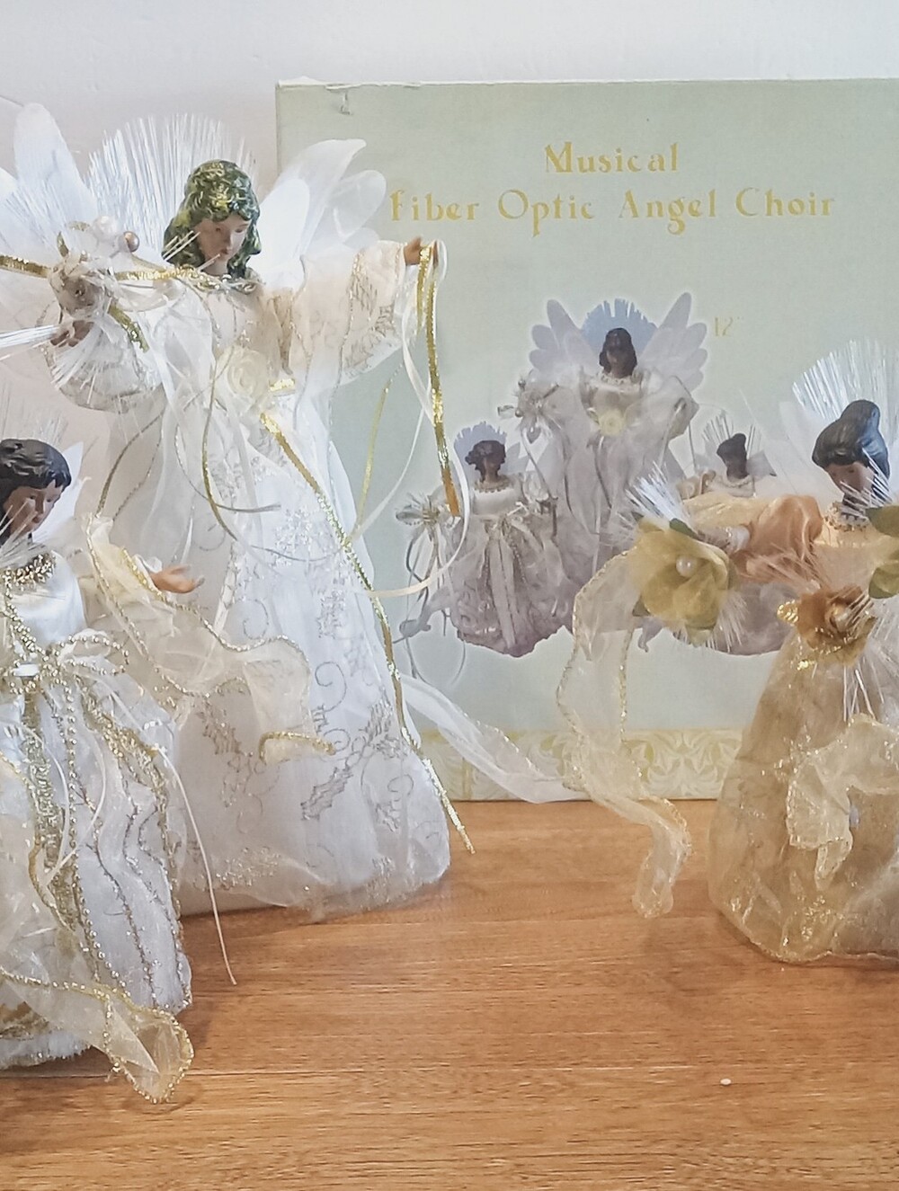 RARE VTG Seasonal Elegance Musical Fiber Optic CHOIR OF ANGEL